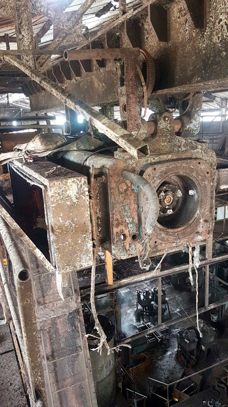 Existing crane mechanism before refurbishment.