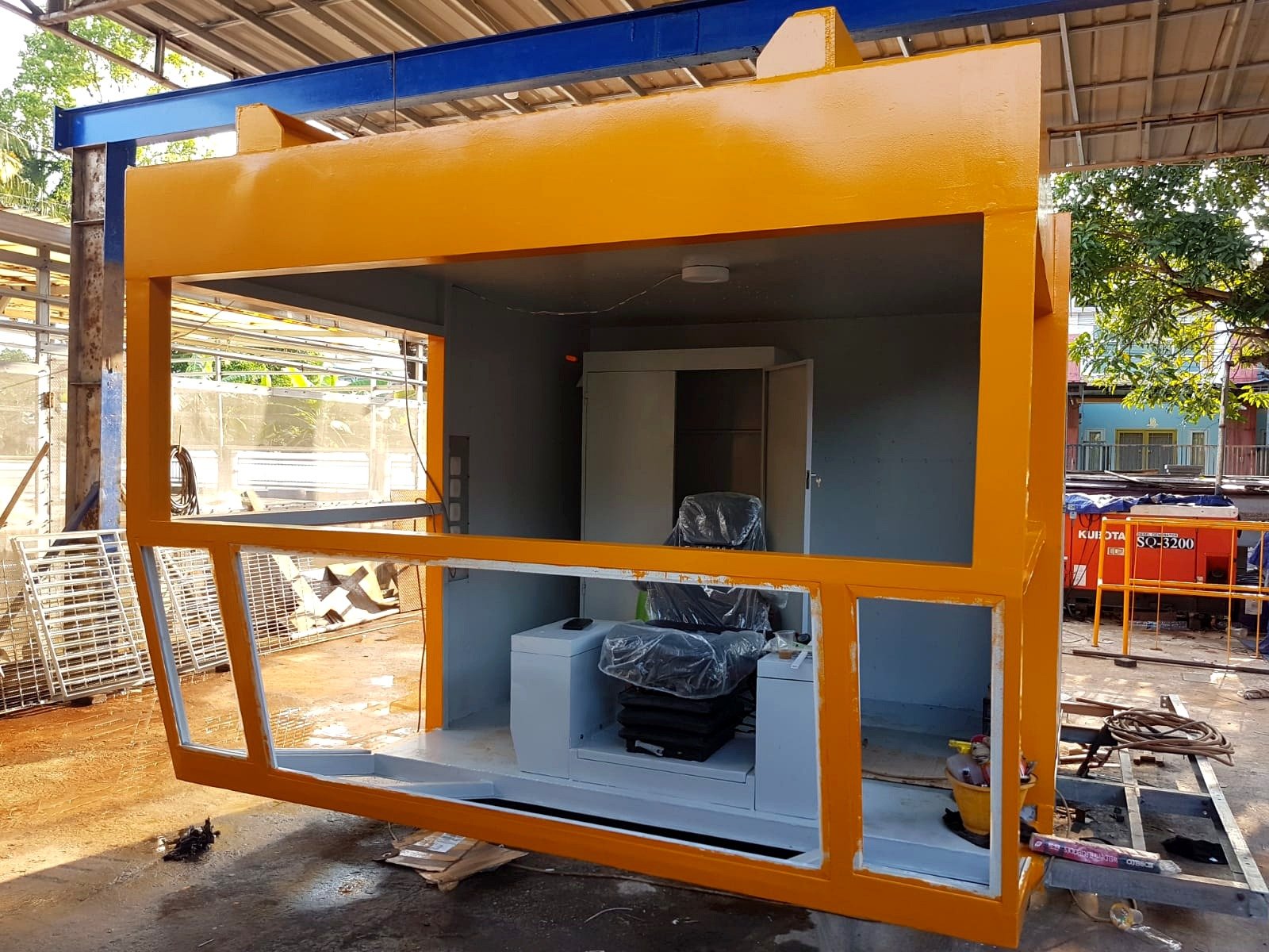 Operator cabin workshop work in progress.